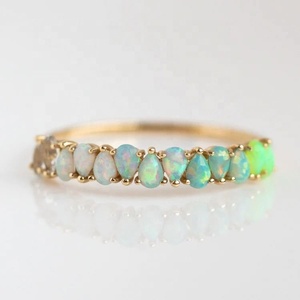 Anillo de Boda Clásico con Topacio en Forma de Pera, Delicado, de Oro de 18K y Plata de Ley, Regalo para Damas de Honor - Product Image 3