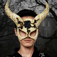 Masques de fête d'Halloween classiques d'usine, réalistes, en plastique blanc, certifiés ISO, tendance, taille unique, pour intérieur et extérieur