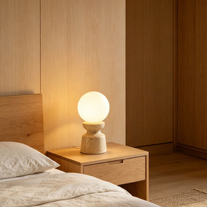 Lámpara de Mesa Minimalista Wabi Sabi, Lámpara Decorativa de Travertino para el Hogar, Sala de Estar, Dormitorio, Estudio, Hotel - Product Image 6