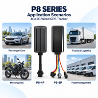 Traceur GPS filaire 4G+2G série P8 pour voitures, camions et bus avec suivi en temps réel, coupure de carburant à distance et lecture de l'itinéraire sur 180 jours