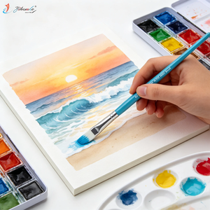 Juego de pinceles profesionales para pintura artística con virola metálica, mango de abedul macizo sin deformación, pincel para pintura artística y acuarela - Product Image 6