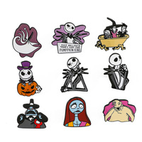 Broche en alliage plaqué, style dessin animé, créative et personnalisée, Halloween, Nightmare Christmas, Sally, avec badge recouvert de tissu