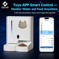 Comedero Inteligente para Mascotas con Dispensador de Agua 2 en 1, Tanque de Comida de 5L, Tanque de Agua de 4L, Control por Aplicación WiFi, Control Remoto Blanco para Perros y Gatos