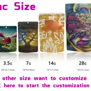 Custom Printed Die Cut Heat Seal Packaging Resealable Stand up Pouch Food Grade 3.5G Pouches Aluminum Plastic Ziplock Mylar Bags - Product Image 6