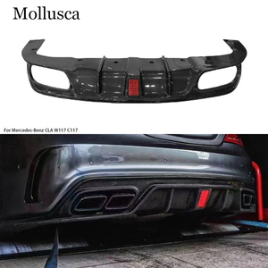 Pour Mercedes CLA-Class W117 C117 Style Fibre de Carbone Lame Arrière Diffuseur de Pare-chocs 2013-2020 - Product Image 1