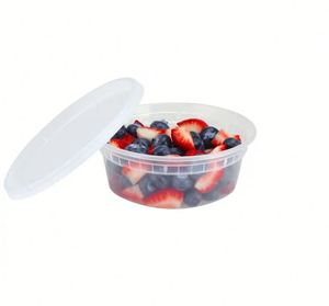 Gobelet Deli Transparent en PP, Petit Format, Très Pratique, 08 Oz, Contenant Micro-ondable avec Couvercle Assorti, Vaisselle en Plastique - Product Image 2