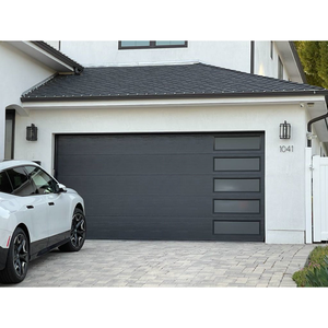 Portes <span class=keywords><strong>de</strong></span> <span class=keywords><strong>garage</strong></span> doubles automatisées en acier sectionnelles modernes, étanches, pour extérieur, personnalisables, finition <span class=keywords><strong>de</strong></span> surface, vente en gros usine - Product Image 4