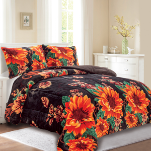 Luxueux ensemble de 3 couettes et <span class=keywords><strong>sherpa</strong></span> réversibles en peluche de flanelle ultra-douce en flanelle, King/Cal King 106 "x 94" - Product Image 4