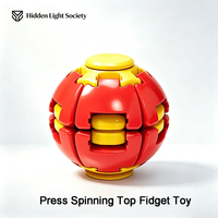 Balle Fidget Spinner Rotative Rayée Amusante à Presser et à Tourner, Gyroscope Sensoriel Anti-Stress en Plastique pour Fêtes et Jouets Promotionnels