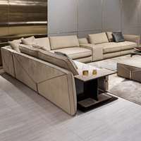 Canapé de luxe sur mesure, canapé en cuir italien haut de gamme, combinaison moderne minimaliste, canapé en cuir de première qualité, peau de vachette