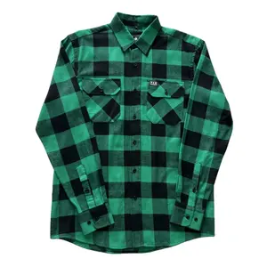 Latest fashion high quality woven 100%cotton men custom flannel plaid check shirts
