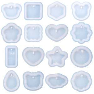 21 sortes <span class=keywords><strong>Mini</strong></span> mignon dessin animé unique étoile hexagone coeur rond Silicone <span class=keywords><strong>moule</strong></span> bricolage artisanat porte-clés pendentif résine <span class=keywords><strong>moule</strong></span> bijoux faits à la main - Product Image 5