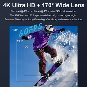 Videocamera Sportiva SJ8 Pro 4K Ultra HD 1080p con Stabilizzazione a 6 Assi, Doppio Schermo, Dash <span class=keywords><strong>Cam</strong></span> per Moto, Fotocamera Panoramica a 360° - Product Image 3