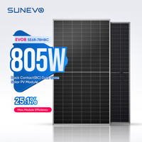 Fortschrittliches N-Typ 750W 800W 805W BC Solarmodul mit Doppelglas-Schutz für Raue Umgebungen Industrielle Solarprojekte