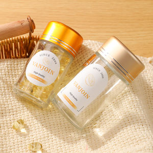 カスタムラベル 80ml 100ml 高透明ガラスカプセル ビタミンガラスボトル 詰め替え可能錠剤サプリメントボトル スクリューキャップ付き - Product Image 1