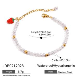 Donut Fruit Baked Bread Pulsera <span class=keywords><strong>de</strong></span> perlas <span class=keywords><strong>de</strong></span> acero inoxidable 18K <span class=keywords><strong>Oro</strong></span> genuino Lujo Estilo <span class=keywords><strong>de</strong></span> gama alta Accesorio <span class=keywords><strong>de</strong></span> joyería - Product Image 4
