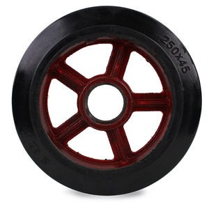 Rueda giratoria de alta resistencia de caucho con freno, amortiguación de resorte, rueda para carrito de transporte de 5, 8 y 16 pulgadas - Product Image 1