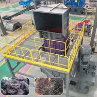 Ligne de nettoyage de fil d'acier pour pneus usagés, broyeur à marteaux pour charbon de fumée de fil d'acier pyrolytique, concasseur vertical, usine de recyclage