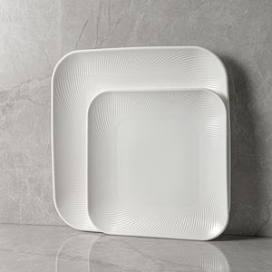 Suojiuju — assiettes en céramique carrées, vaisselle blanche brillante de thème traditionnel pour Restaurant, Banquet, hôtel, 8 "10" 12" - Product Image 2