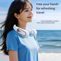 Ventilateur de cou portable numérique sans pales rechargeable, idéal pour les activités de plein air, les voyages, le sport et le bureau – Meilleure vente