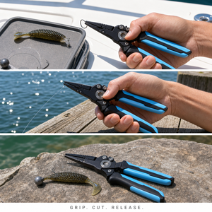 18.5cm Compound Action Vise-Grip Fishing Pliers Stainless Steel Heavy Duty Wire Cutters <b>Ring</b>-Opening Head <b>Split</b> <b>Ring</b> Tool - Product Image 5