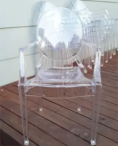 Großhandel Stapelbare Outdoor-Event-Party Kunststoff Kinder Kinder klar Armlehne Ghost Stühle
