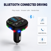 Lecteur MP3 portable pour voiture, chargeur de téléphone pour voiture, lecture de chansons avec lumière LED, chargeur portable, lecteur universel pour voiture