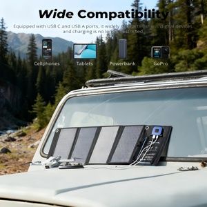 Hot <b>Sale</b> 28W Monocrystalline Foldable <b>Solar</b> <b>Panel</b> TUV Certified High Efficiency 23%+ USB Port Lightweight Outdoor Use Hiking - Product Image 5