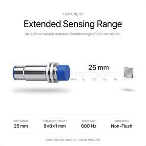 Capteur <span class=keywords><strong>de</strong></span> <span class=keywords><strong>Proximité</strong></span> Inductif CE UKCA RoHS M30 15mm NPN NO IP67 Détection Métallique Cylindrique Encastré 3 Fils DC <span class=keywords><strong>Interrupteur</strong></span> <span class=keywords><strong>de</strong></span> <span class=keywords><strong>Proximité</strong></span> - Product Image 2