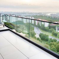 Balustrades et Garde-corps en Verre Trempé Sans Cadre Résistants à l'Eau pour Balcon de Villa, Terrasse et Hôtel – Garantie 5+ Ans