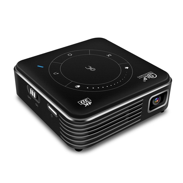 4GB/32GB Android 9.0 Smart Mini Pocket Projector 4K 3D 2.4G/5G WiFi BT Mini Home Cinema Theater Keystone Correction