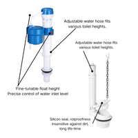 Kit de réparation de toilettes à montage supérieur JIELIN - Composants durables, résistants à la corrosion, à chasse d'eau unique, réglables, économiseurs d'eau, écologiques et faciles à installer