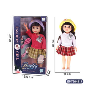 EPT en plastique personnalisé, vente en gros, mode américaine 13 pouces noir fille enfant bébé accessoires poupée jouet avec chanson anglaise petite étoile - Product Image 2