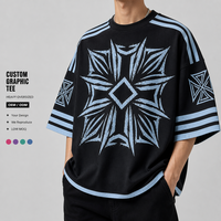 T-shirt graphique personnalisé Y2K Gothique pour homme, coupe oversize à épaules tombantes, style streetwear, coupe carrée, en coton, OEM ODM, imprimé tribal, punk
