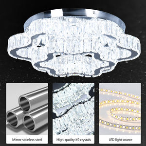 Luz de techo LED decorativa de cristal K9 moderna para sala de estar, hogar y bar, lámpara de tamaño medio con forma de montaje - Product Image 3