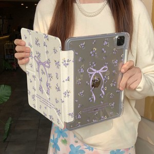 Custodia Protettiva per Tablet Apple <span class=keywords><strong>iPad</strong></span> 10/11 Generazione, Air/<span class=keywords><strong>Pro</strong></span> <span class=keywords><strong>con</strong></span> Porta <span class=keywords><strong>Penna</strong></span>, Mini 6, Stile Coreano <span class=keywords><strong>con</strong></span> Fiocco Floreale - Product Image 2