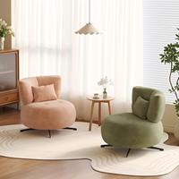 Einzelner Stoffsessel Luxuriöser Drehsessel mit Holzgestell Wohnmöbel für Wohnzimmer Schlafzimmer Hotel Gästehaus