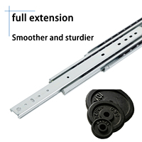 Glissières de tiroir industrielles KESCEN à fermeture amortie, extension complète, 3 sections, largeur 76 mm, capacité de charge >200 kg, en acier robuste pour table