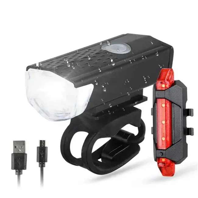 E Bike Accessories LED Front Headlight set Mtb Cycling Bicycle Flashlight USB Rechargeable Bicycle Front Light and Rear Light