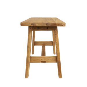 Minimalist Eco-Friendly Inflatable Small Foldable Teak Bench Rustic Knockdown Design for <b>Bedroom</b> Use - Product Image 3