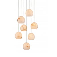 Contemporain 36 Lumières Haut Plafond Lampes Suspendues Personnalisé Villa Escalier Décoration Albâtre Pendentif Éclairage Lustre