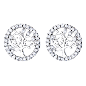Ultimi <span class=keywords><strong>Orecchini</strong></span> Trendy in <span class=keywords><strong>Argento</strong></span> Sterling 925 con Motivo Filigranato a Forma di Albero per Donne - Product Image 4