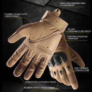 Gants Tactiques à Main de Tir Noir pour Moto, Taille des Doigts de Sécurité, Carbon Touch, Original - Product Image 6