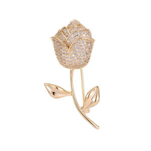 Roche OEM Broche Ouro Zircônia Homem Broche Tulipa Terno - Product Image 6