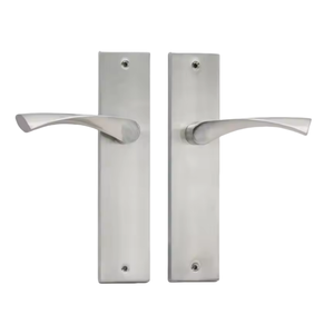 Poignée de <span class=keywords><strong>porte</strong></span> à levier de passage OEM de luxe en alliage de zinc, avec plaquette longue, en laiton massif, à motif losanges moletés droits, pour <span class=keywords><strong>porte</strong></span> intérieure - Product Image 4