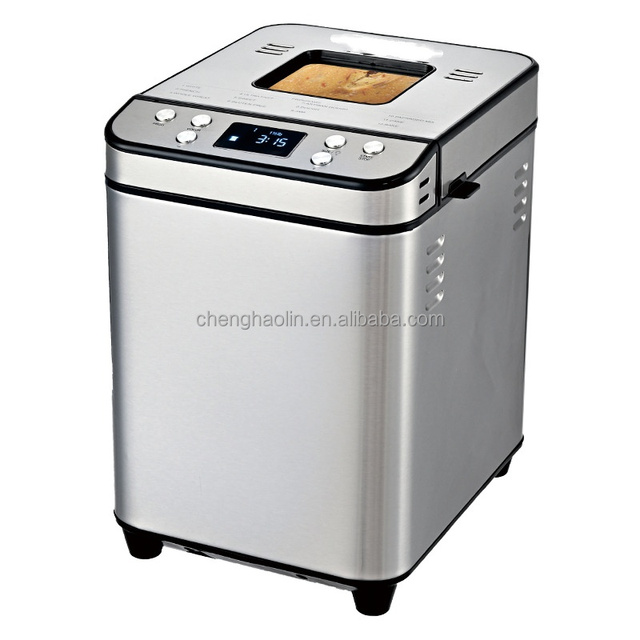 Bread Maker With Non-Stick Pan and Timer  Household Fully Automatic Bread Maker LCD Display Kneading Fermentation Machine