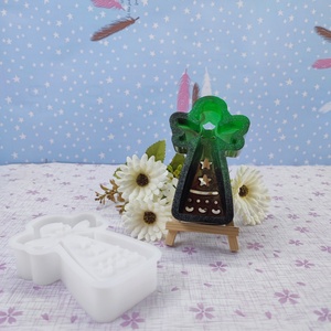 Moldes de fundición de resina hechos a mano para adornos decorativos DIY estilo Ins herramientas de escritorio de silicona molde de Papá Noel - Product Image 1