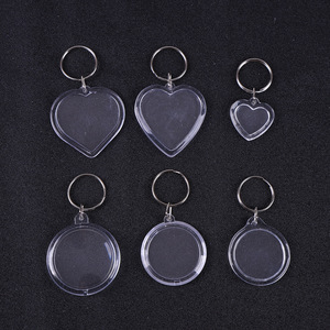 Clear Acrylic Rectangle Keychain Photo Frame DIY Pendant Lightweight Plastic <b>Key</b> <b>Ring</b> Transparent Holders for Cards or Photos - Product Image 3
