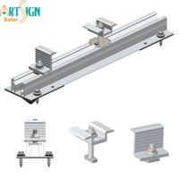 Art Sign Güneş Paneli Montaj Mini Rayı AL6005-T5 Alüminyum Kısa Ray 300mm 400mm Trapez Metal Çatı Güneş Paneli Montajı için
