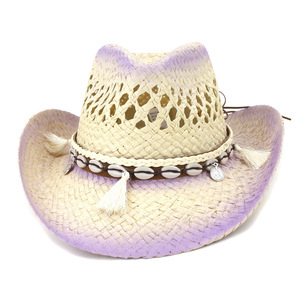 Offre Spéciale en gros multicolore Cowgirl Cowboy <span class=keywords><strong>chapeau</strong></span> <span class=keywords><strong>de</strong></span> <span class=keywords><strong>paille</strong></span> avec sangle perlée creux décoratif pour une utilisation quotidienne <span class=keywords><strong>de</strong></span> voyage <span class=keywords><strong>de</strong></span> pêche en plein air - Product Image 2